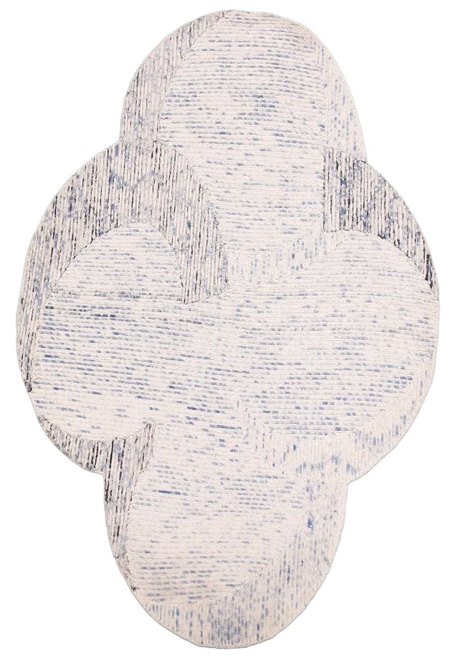 Modern Speckled stripes Ivory Hand Tufted 5x8 Wool Area Rug - The Rug Decor