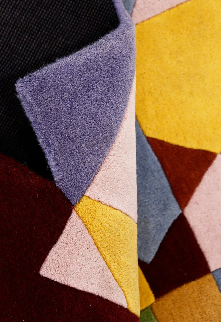 Modern Stacked Blocks Multicolor Hand Tufted 4x6 Wool Area Rug - The Rug Decor