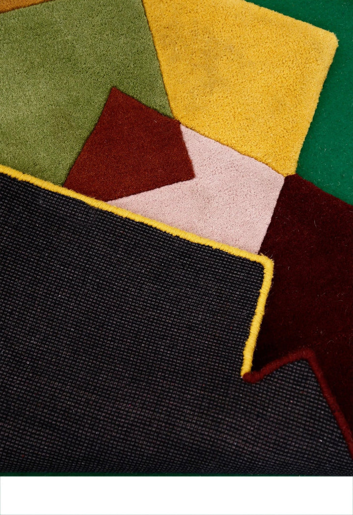 Modern Stacked Blocks Multicolor Hand Tufted 4x6 Wool Area Rug - The Rug Decor