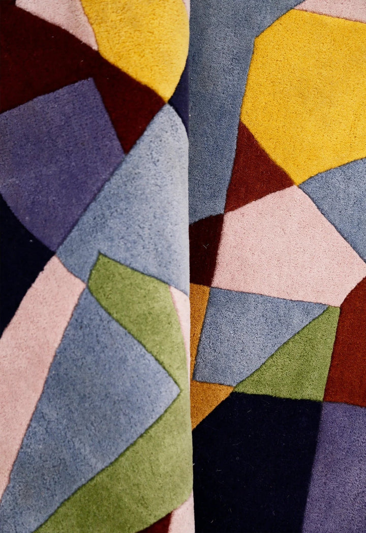 Modern Stacked Blocks Multicolor Hand Tufted 4x6 Wool Area Rug - The Rug Decor