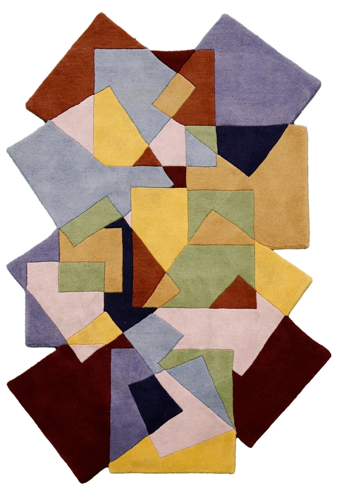 Modern Stacked Blocks Multicolor Hand Tufted 4x6 Wool Area Rug - The Rug Decor