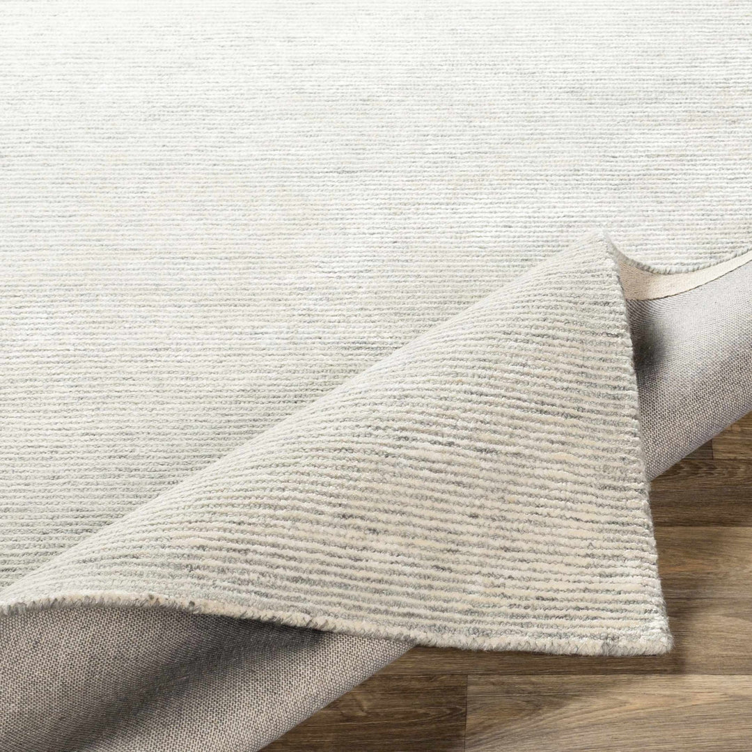 Modern Striped Ivory And Gray Hand Tufted Wool Rug - The Rug Decor