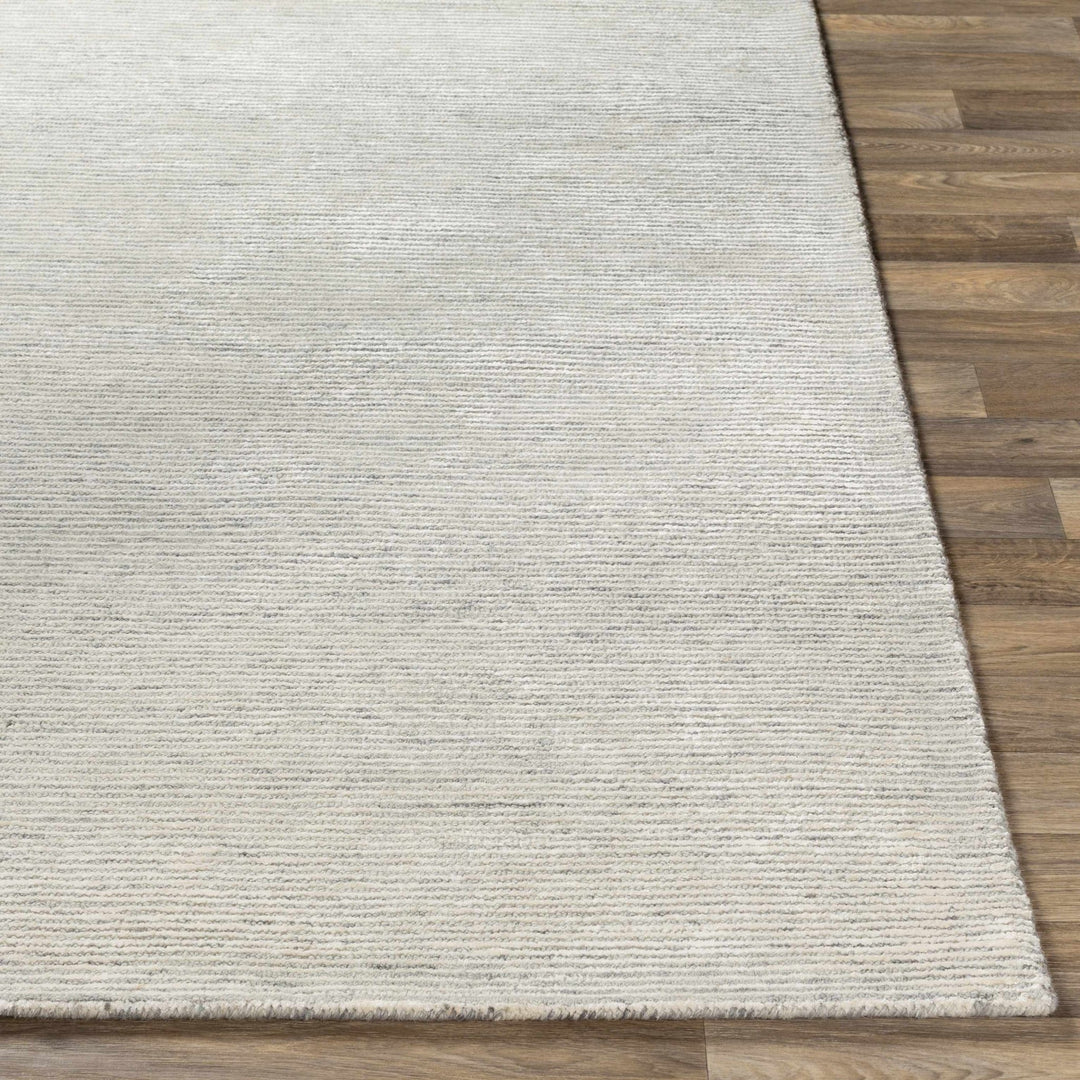 Modern Striped Ivory And Gray Hand Tufted Wool Rug - The Rug Decor