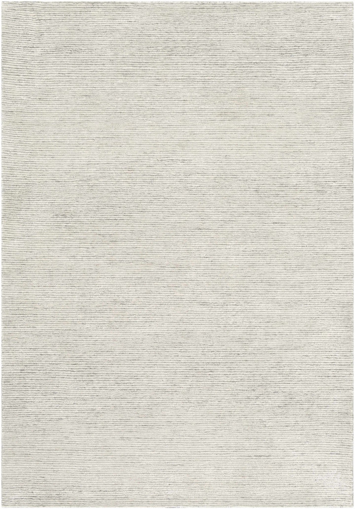 Modern Striped Ivory And Gray Hand Tufted Wool Rug - The Rug Decor