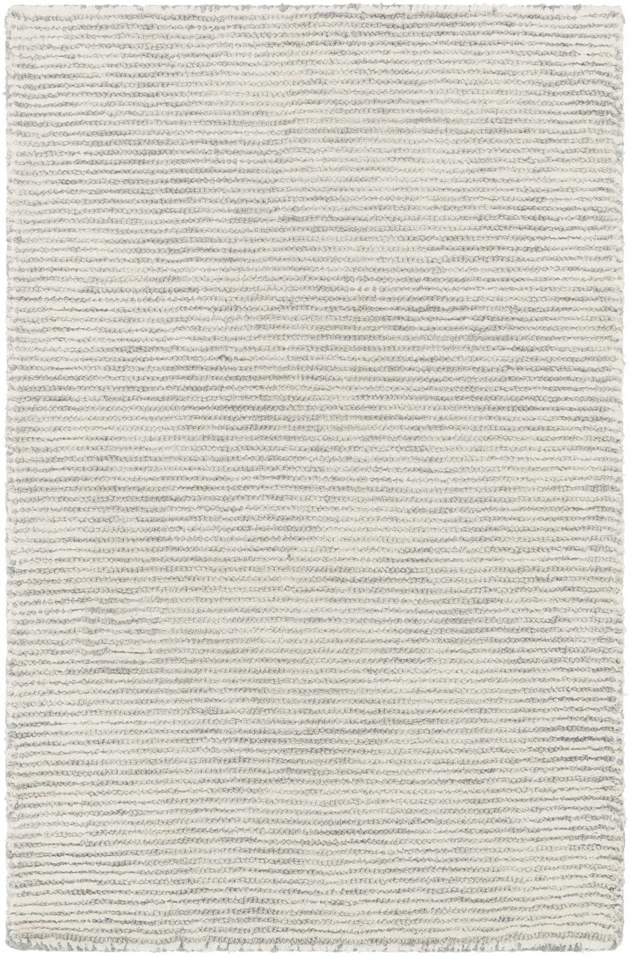 Modern Striped Ivory And Gray Hand Tufted Wool Rug - The Rug Decor