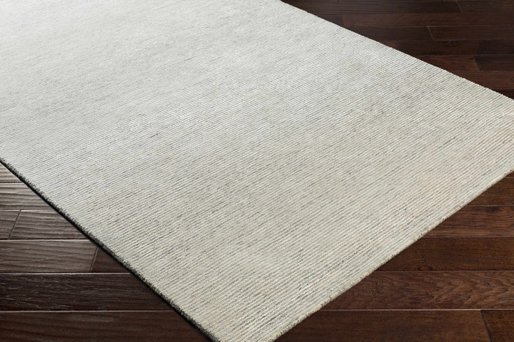 Modern Striped Ivory And Gray Hand Tufted Wool Rug - The Rug Decor