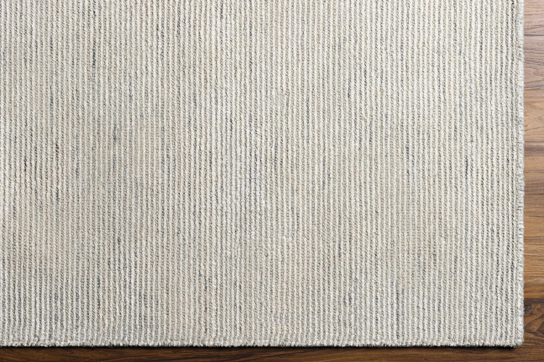 Modern Striped Ivory And Gray Hand Tufted Wool Rug - The Rug Decor