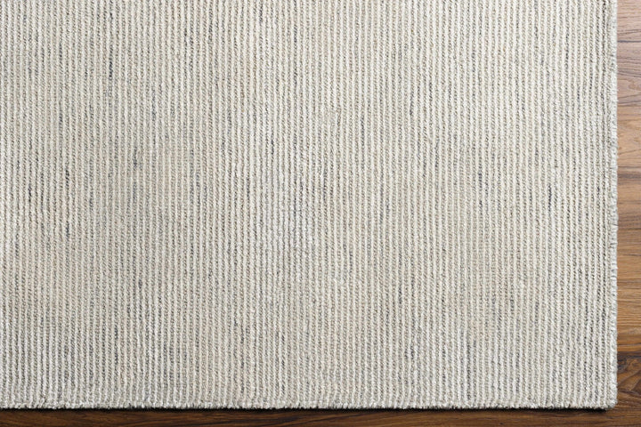 Modern Striped Ivory And Gray Hand Tufted Wool Rug - The Rug Decor