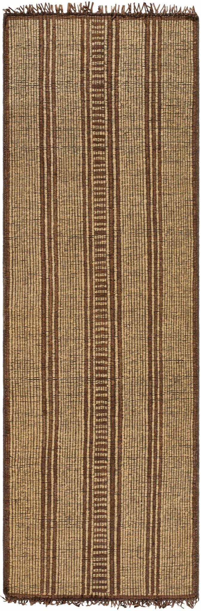 Modern Striped Pattern Brown Hand Woven Jute Rug - The Rug Decor