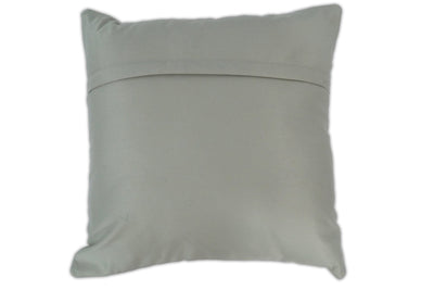 Modern Stripes Ivory and Gray Genuine Leather Accent Pillow, Cushion - Only Cover - The Rug Decor