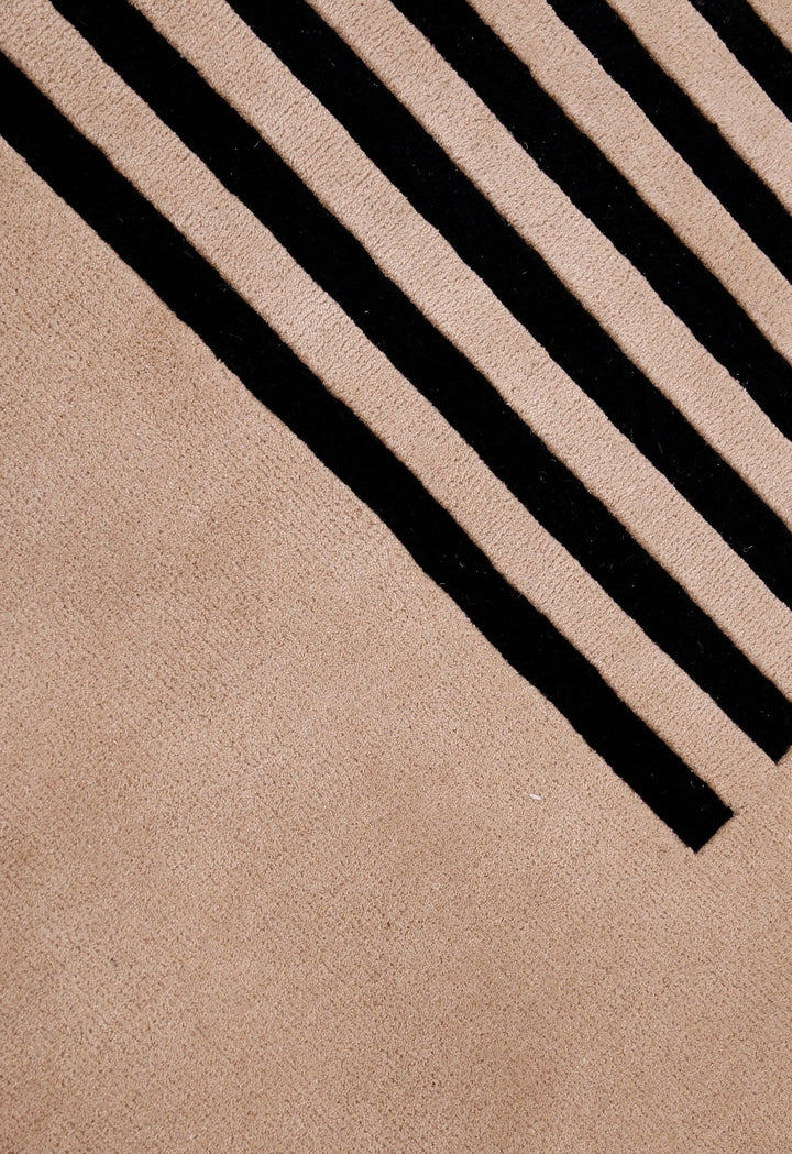 Modern Stripes Pattern Beige Hand Tufted 5x7 Wool Area Rug - The Rug Decor