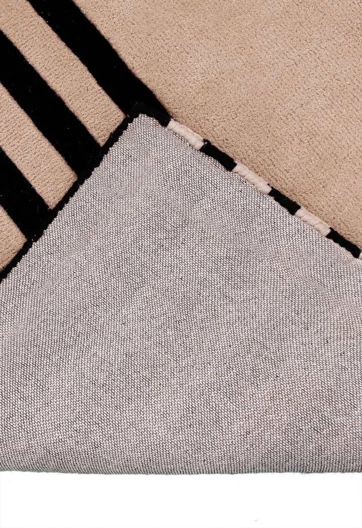 Modern Stripes Pattern Beige Hand Tufted 5x7 Wool Area Rug - The Rug Decor