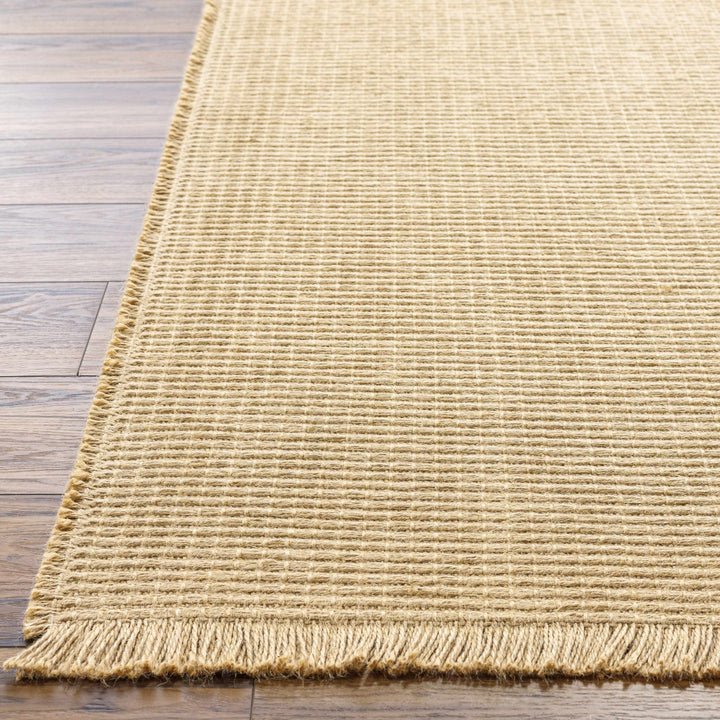 Modern Stripes Texture Tan Jute Area Rug - The Rug Decor