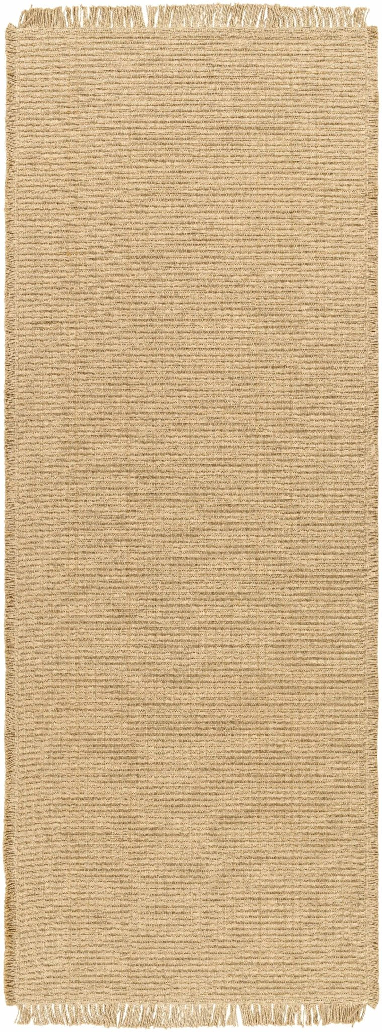 Modern Stripes Texture Tan Jute Area Rug - The Rug Decor