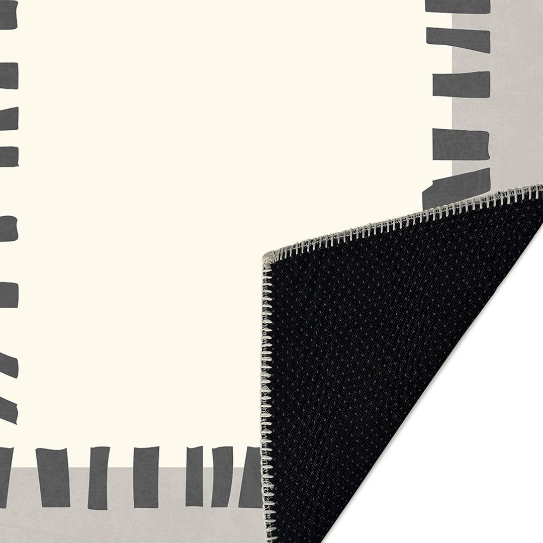 Modern Style Beige And Gray Machine Washable Cotton Area Rug - The Rug Decor