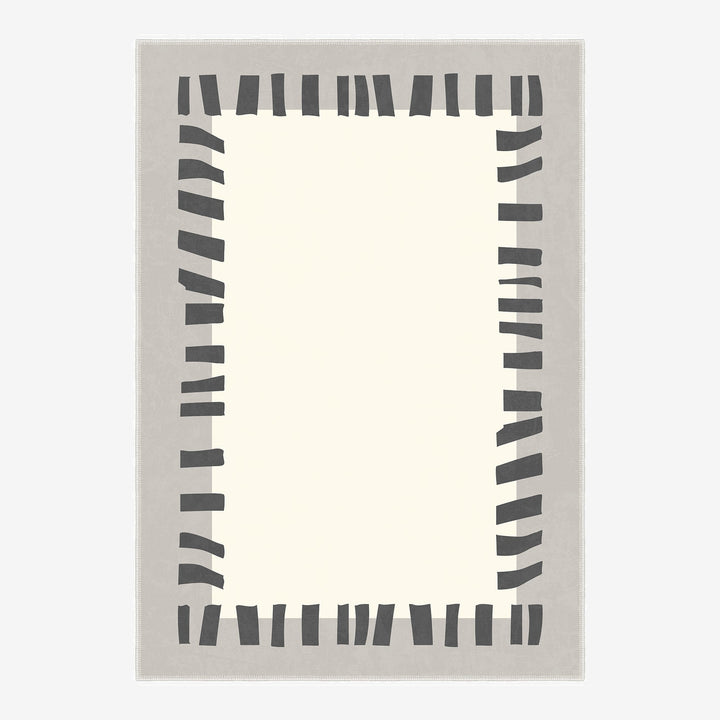 Modern Style Beige And Gray Machine Washable Cotton Area Rug - The Rug Decor