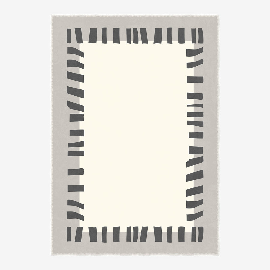 Modern Style Beige And Gray Machine Washable Cotton Area Rug - The Rug Decor