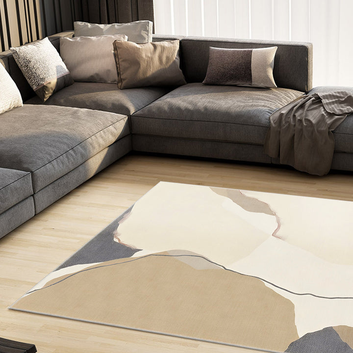 Modern Style Beige Machine Washable Cotton Area Rug - The Rug Decor