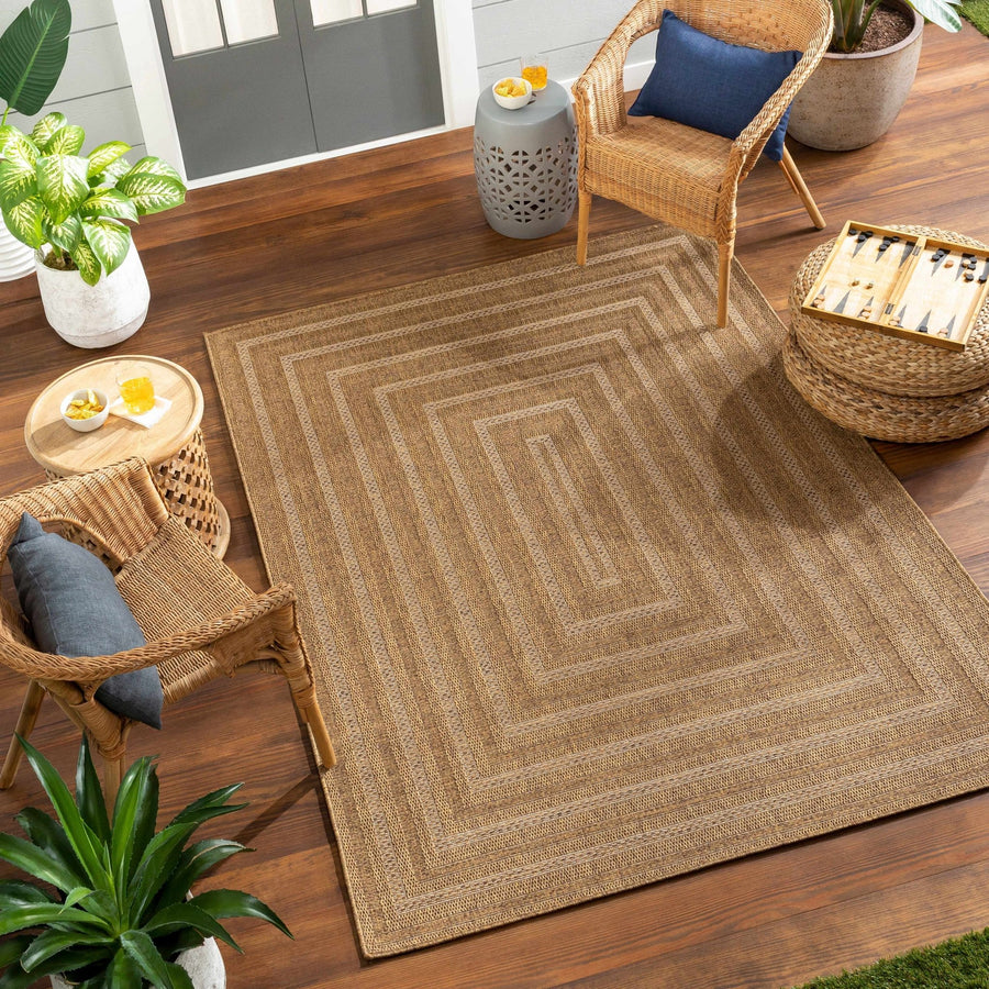 Modern Style Camel Machine Woven Jute Rug - The Rug Decor