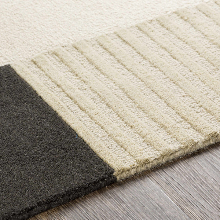 Modern Style Geometrical Design Beige, Green, Brown and Black Hand Tufted Rug - The Rug Decor