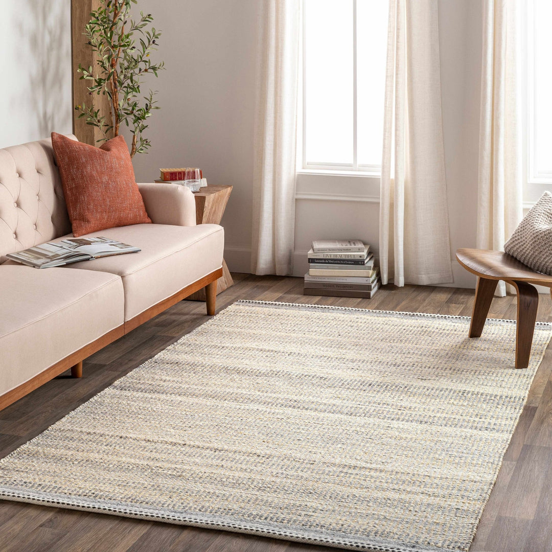 Modern Style Gray And Beige Jute Rug - The Rug Decor