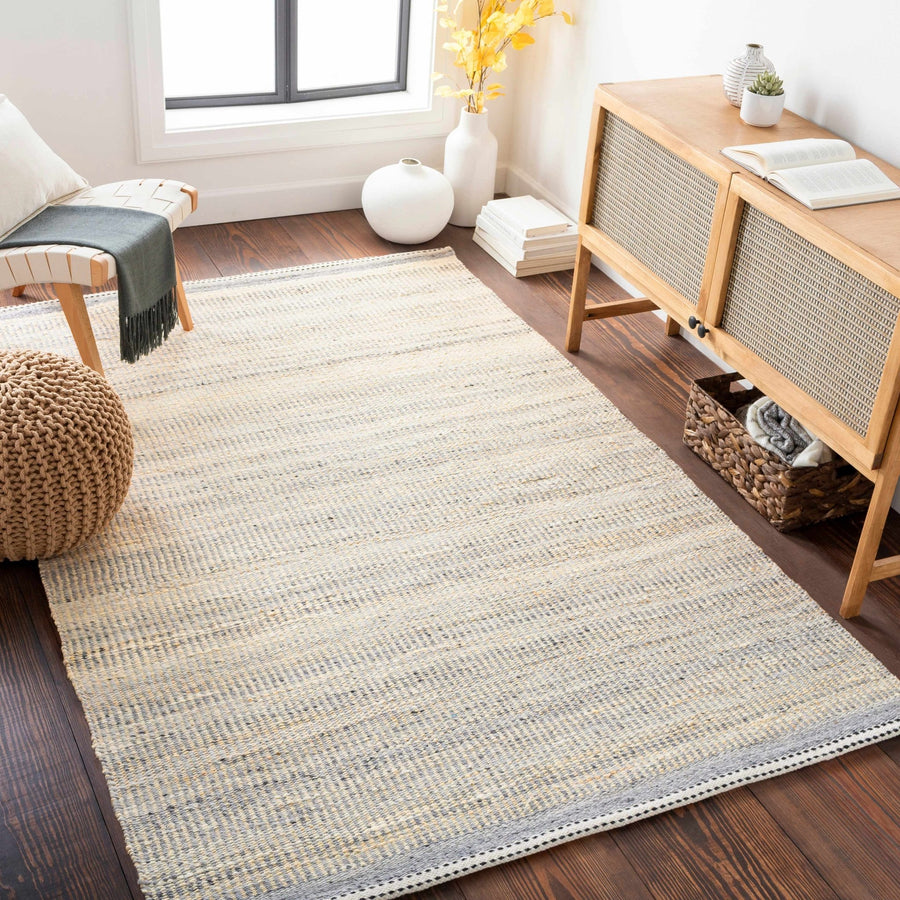 Modern Style Gray And Beige Jute Rug - The Rug Decor