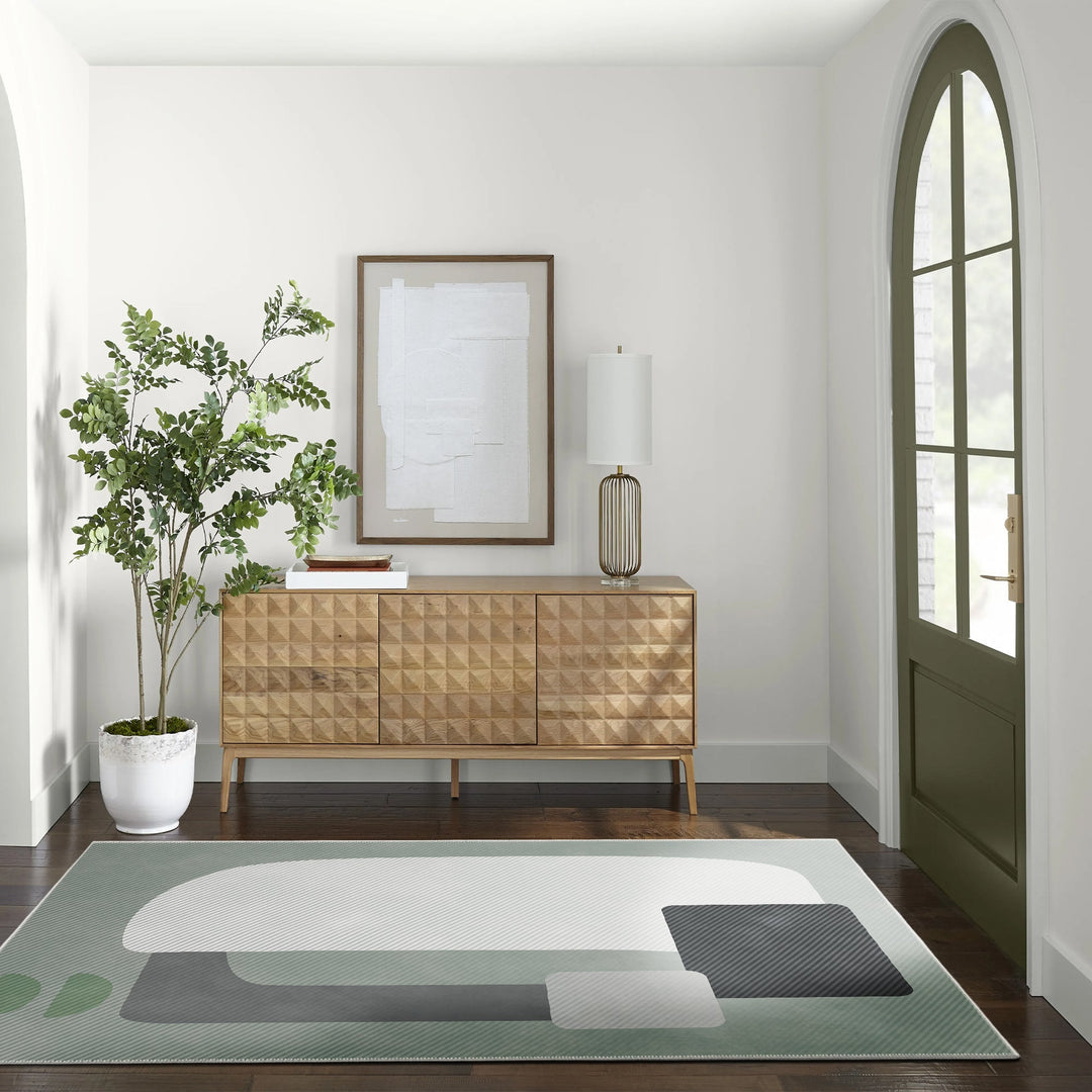 Modern Style Gray Machine Washable Cotton Area Rug - The Rug Decor