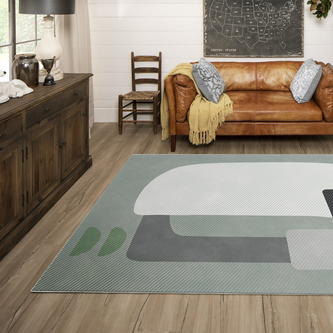 Modern Style Gray Machine Washable Cotton Area Rug - The Rug Decor