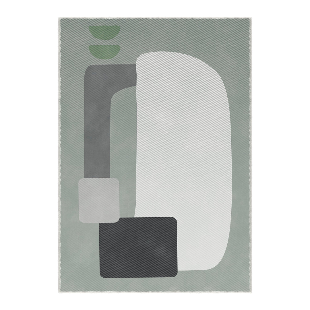 Modern Style Gray Machine Washable Cotton Area Rug - The Rug Decor