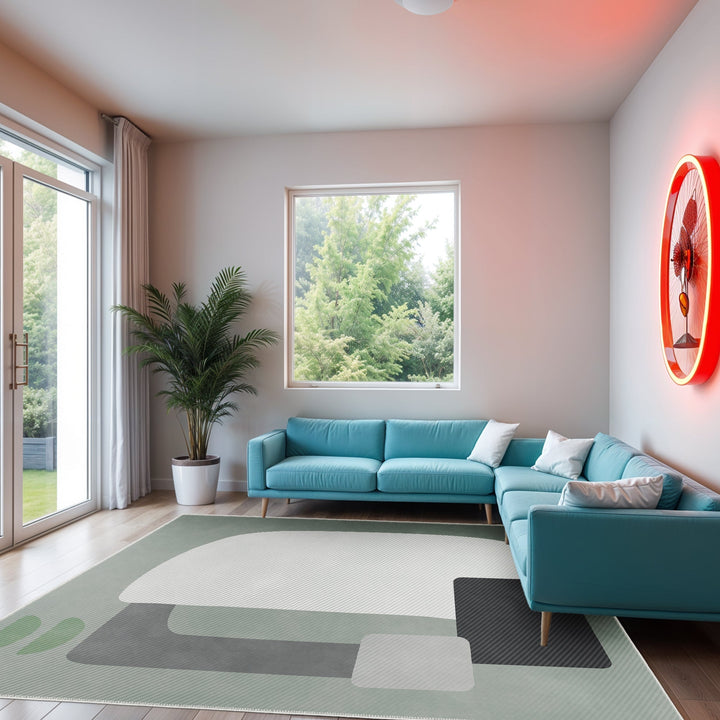 Modern Style Gray Machine Washable Cotton Area Rug - The Rug Decor