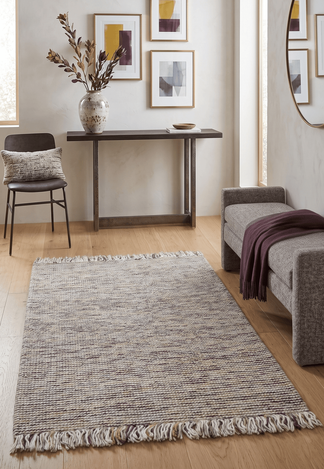 Modern Style Hand Woven Multi Color Wool Area Rug - The Rug Decor