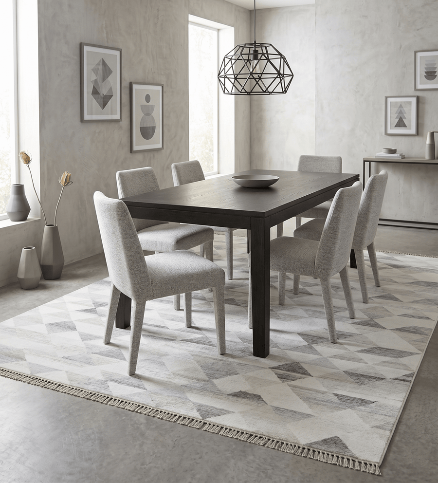 Modern Style Ivory and Gray Kilim Fine Wool Blend Rug - The Rug Decor