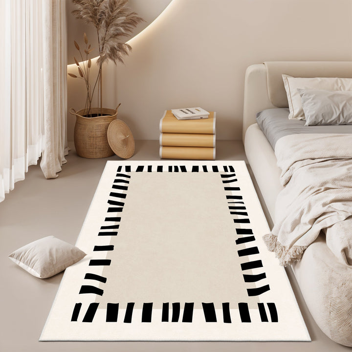 Modern Style Ivory Machine Washable Cotton Area Rug - The Rug Decor