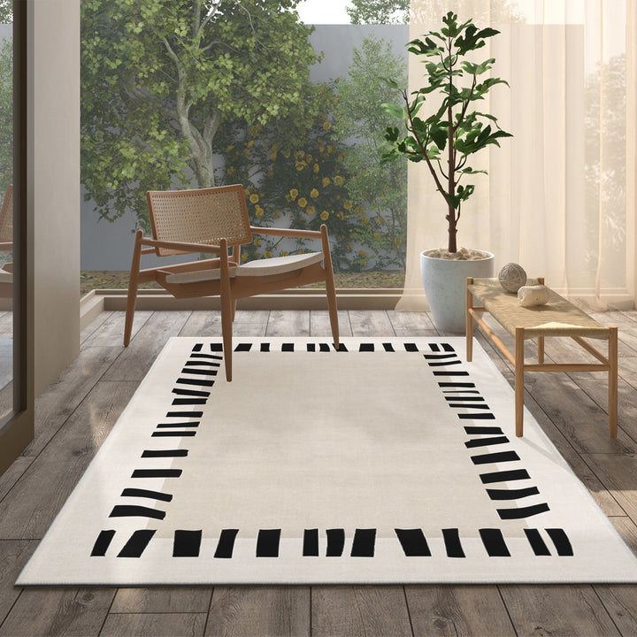 Modern Style Ivory Machine Washable Cotton Area Rug - The Rug Decor
