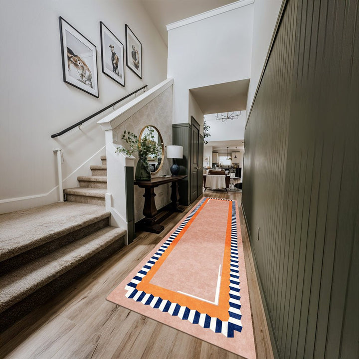 Modern Style Peach Cotton Machine Washable Area Rug - The Rug Decor