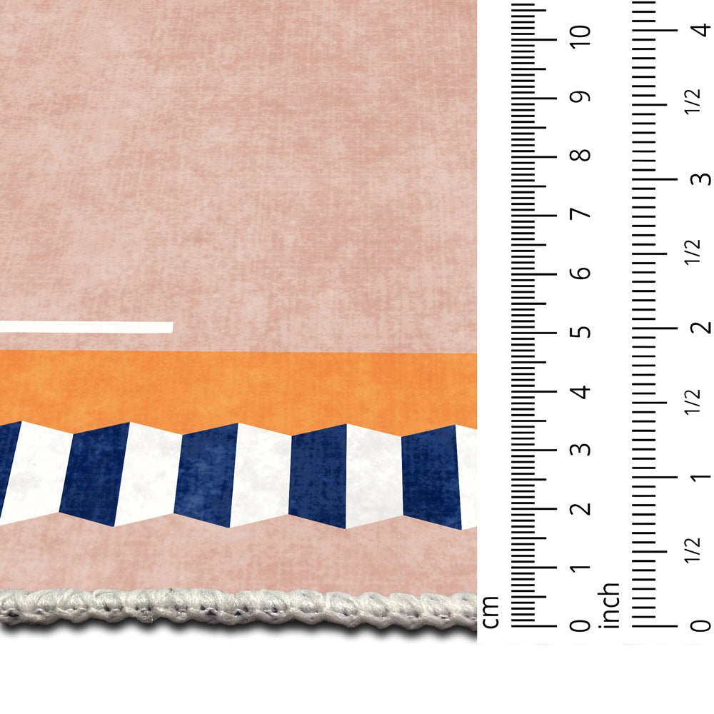 Modern Style Peach Cotton Machine Washable Area Rug - The Rug Decor