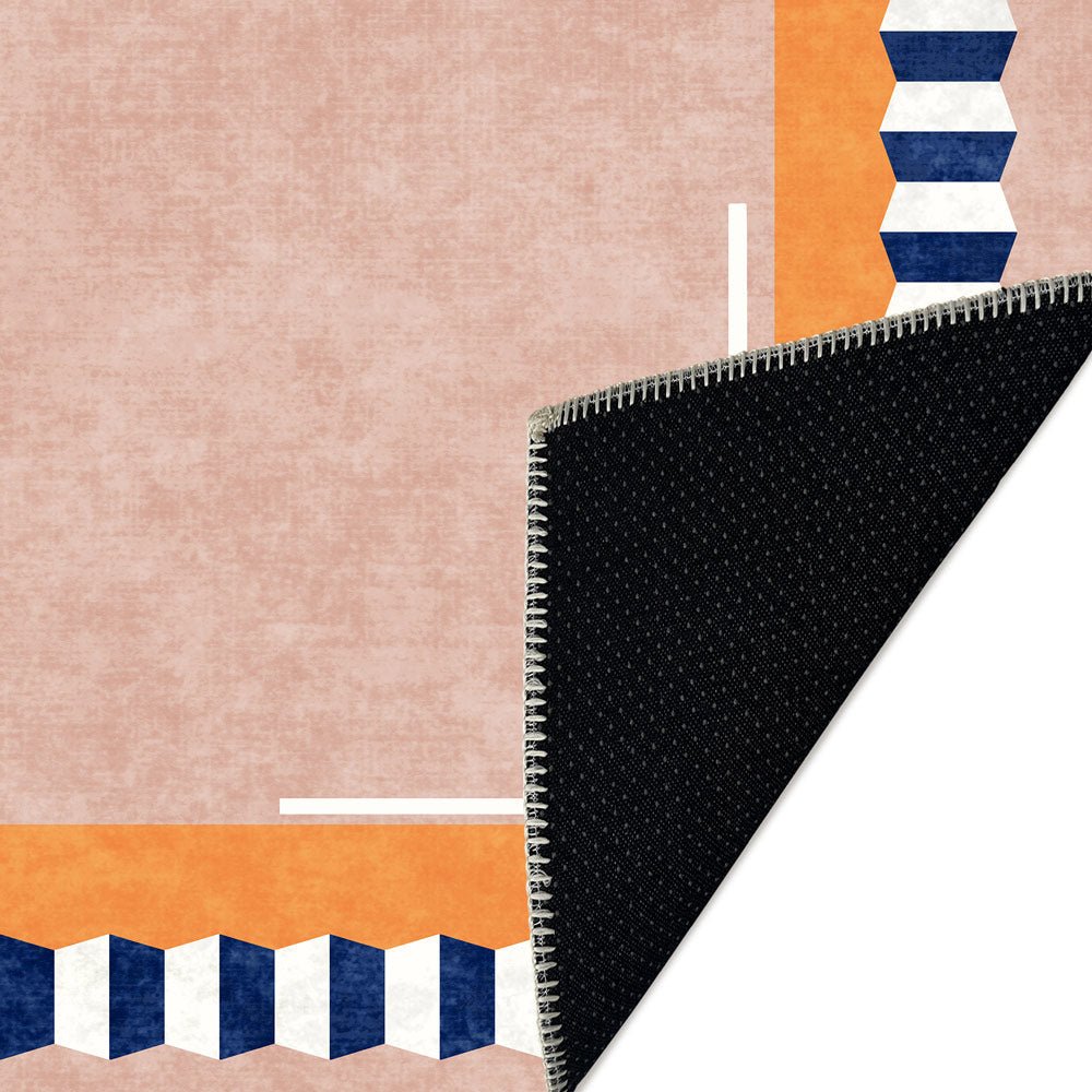 Modern Style Peach Cotton Machine Washable Area Rug - The Rug Decor