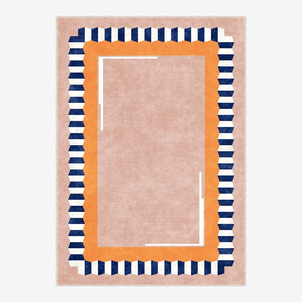 Modern Style Peach Cotton Machine Washable Area Rug - The Rug Decor