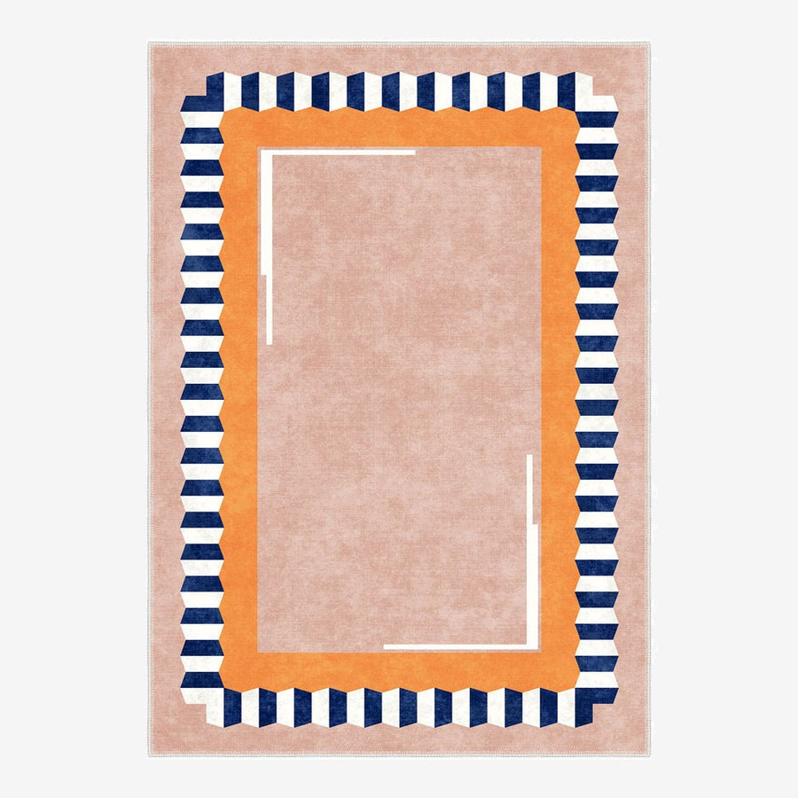 Modern Style Peach Cotton Machine Washable Area Rug - The Rug Decor