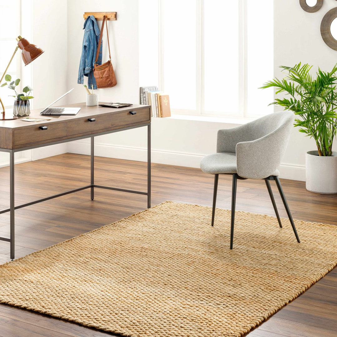 Modern Style Tan And Brown Hand Woven Jute Rug - The Rug Decor