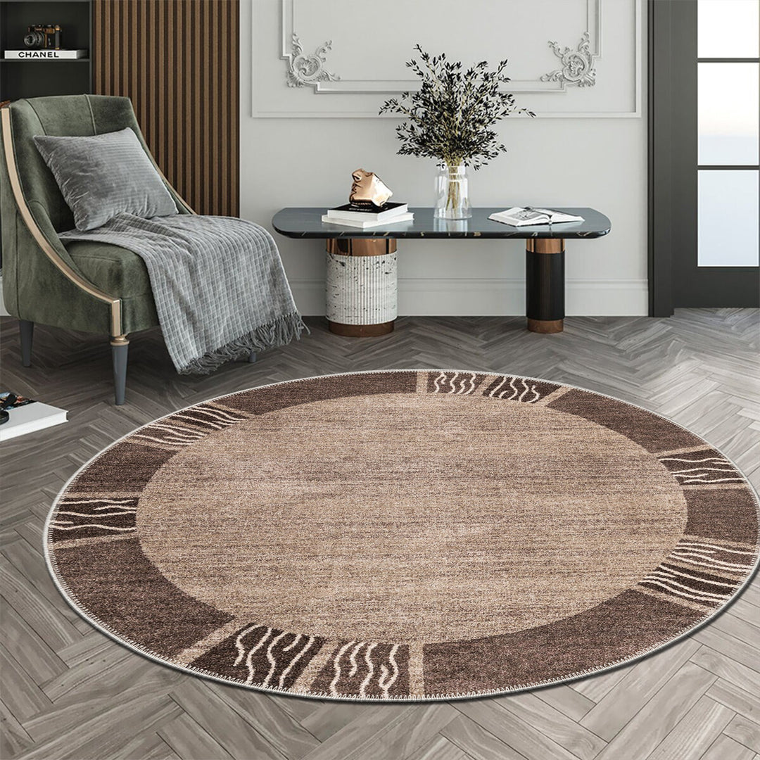 Modern Style Taupe Machine Washable Cotton Rug - The Rug Decor