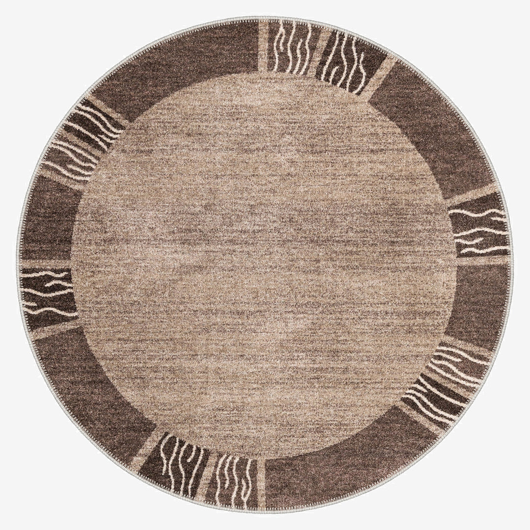 Modern Style Taupe Machine Washable Cotton Rug - The Rug Decor