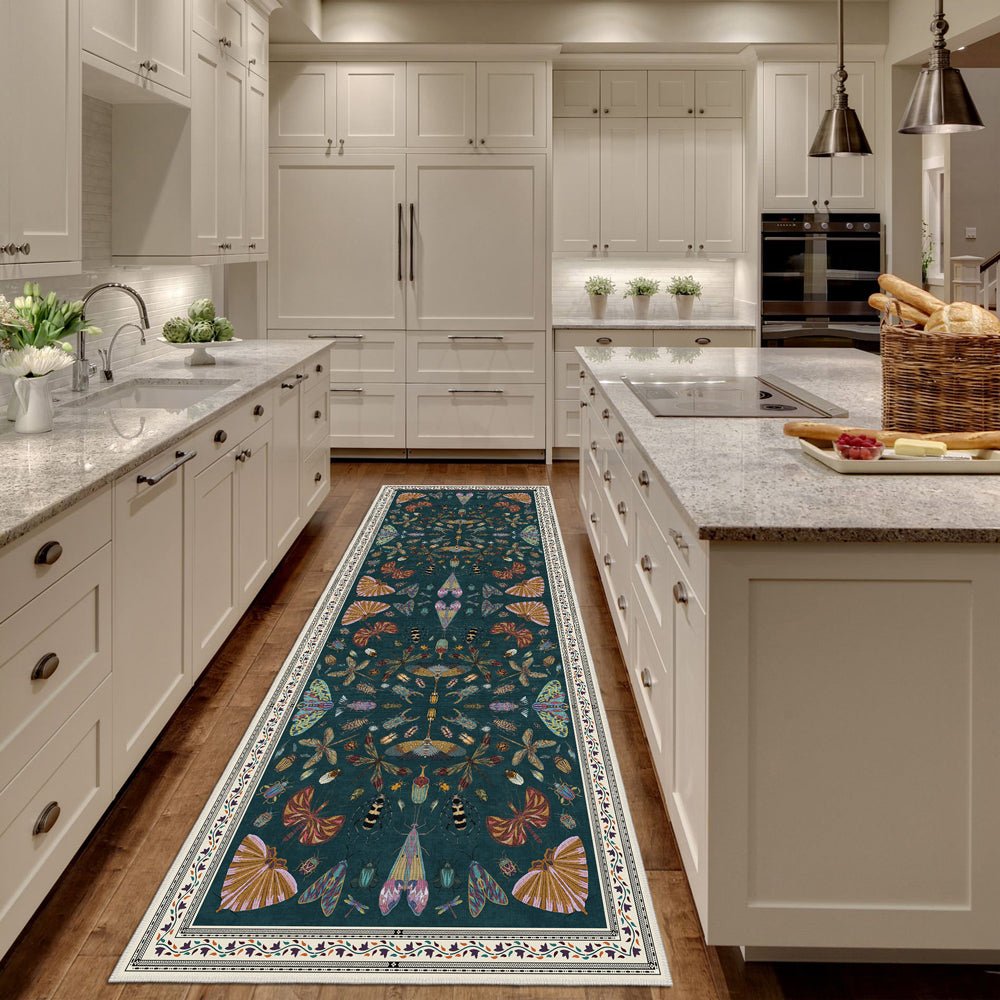 Modern Style Teal Machine Washable Cotton Area Rug - The Rug Decor