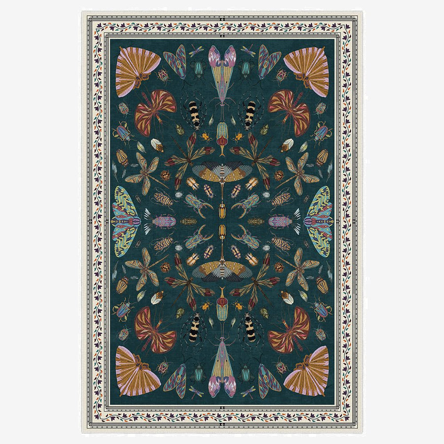 Modern Style Teal Machine Washable Cotton Area Rug - The Rug Decor