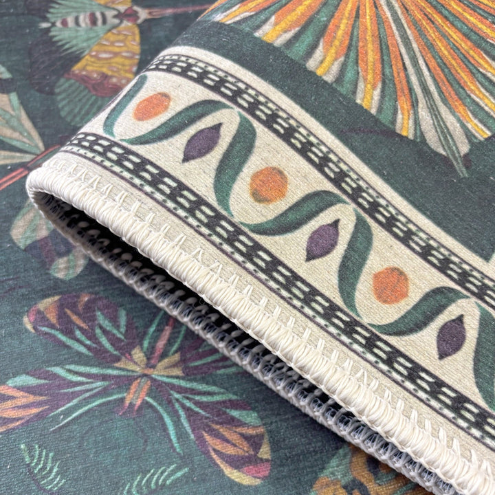 Modern Style Teal Machine Washable Cotton Area Rug - The Rug Decor