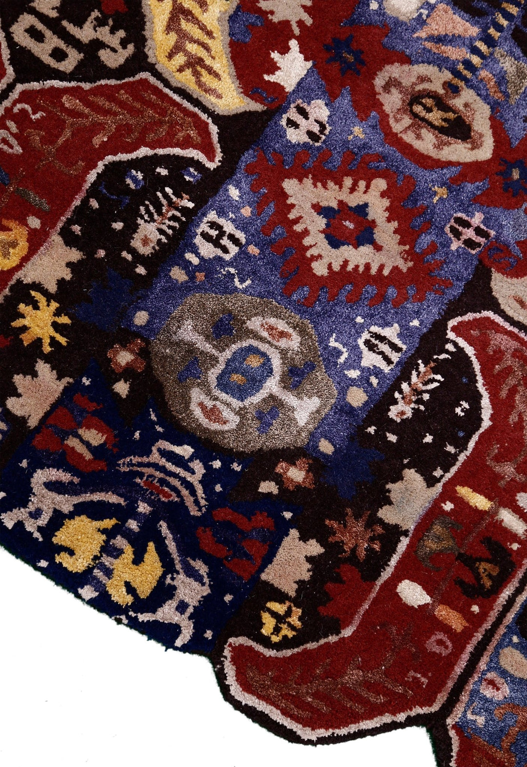 Modern Tribal Design Maroon Hand Tufted 4x8 Wool Area Rug - The Rug Decor
