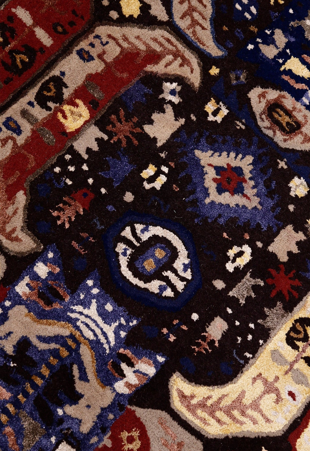 Modern Tribal Design Maroon Hand Tufted 4x8 Wool Area Rug - The Rug Decor