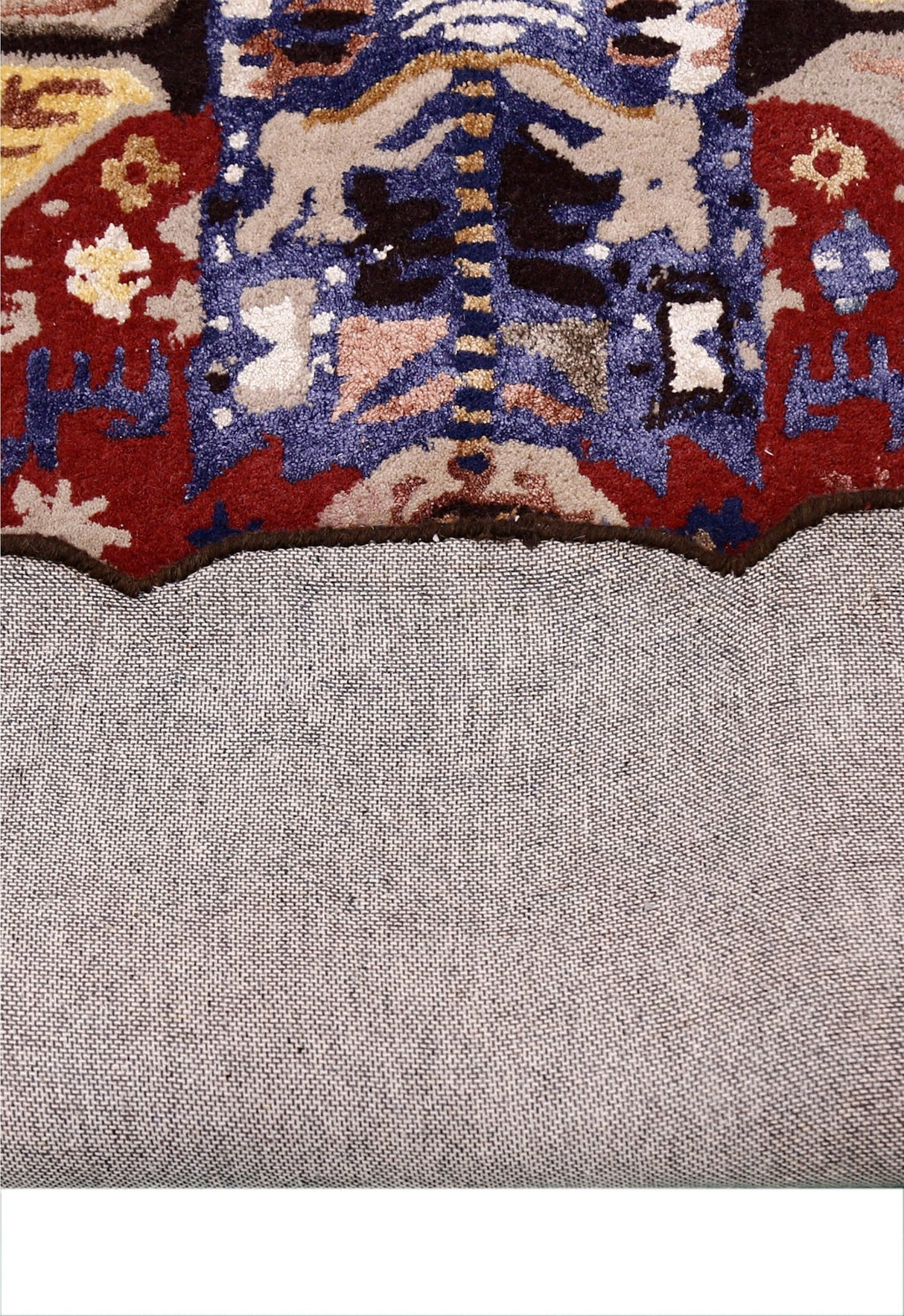 Modern Tribal Design Maroon Hand Tufted 4x8 Wool Area Rug - The Rug Decor