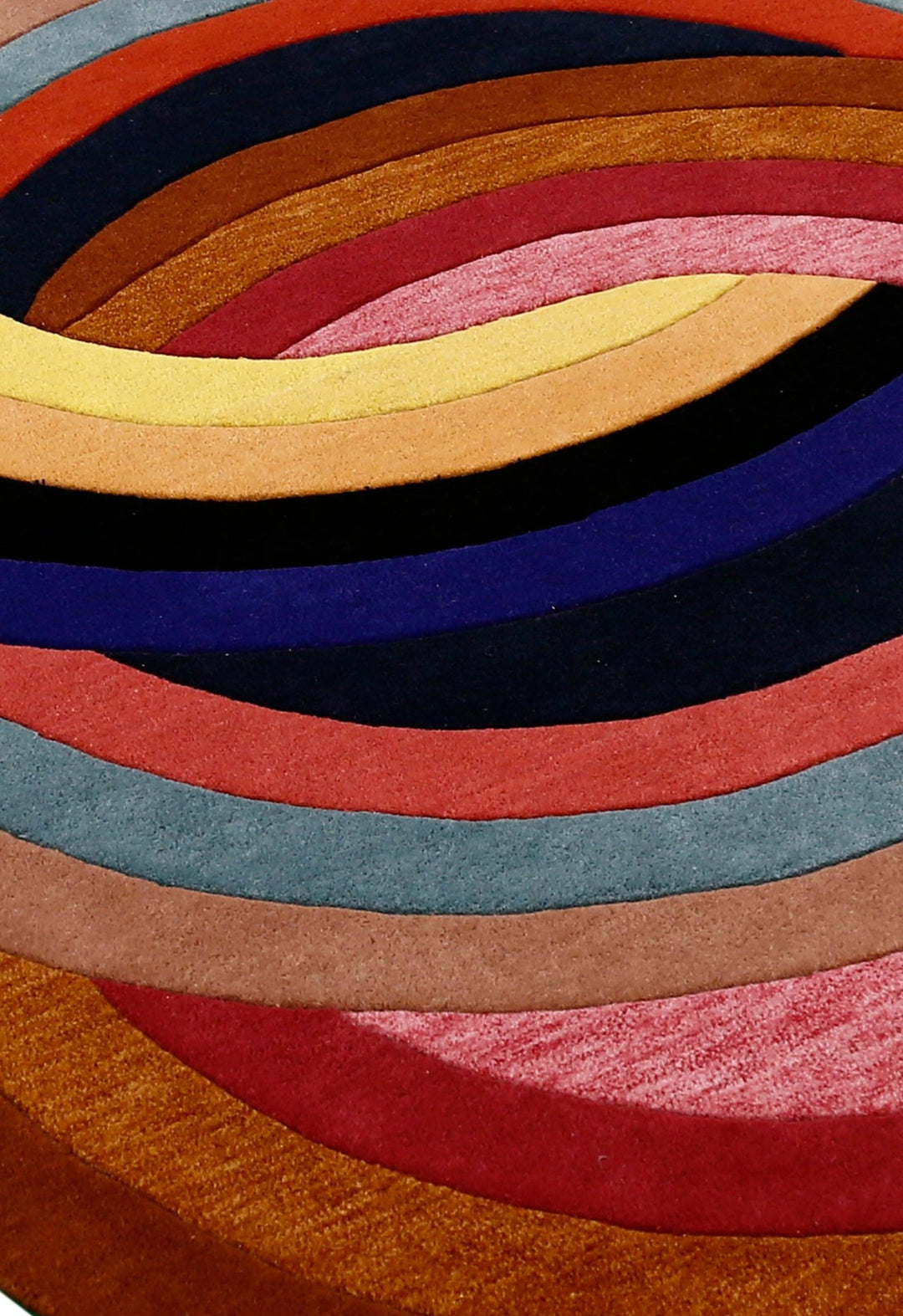 Modern Twin Rings Multicolor Hand Tufted 5x7 Wool Rug - The Rug Decor