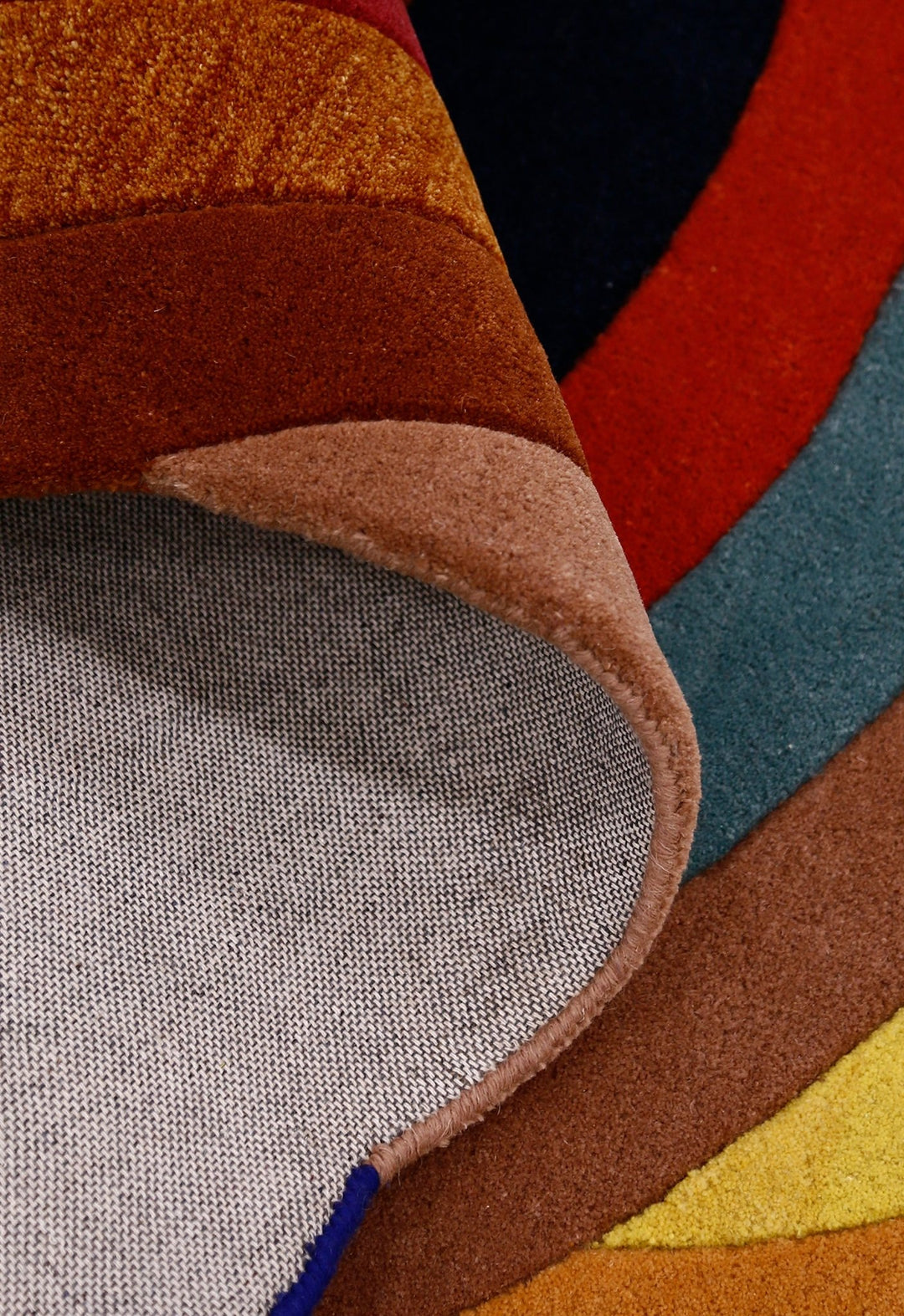 Modern Twin Rings Multicolor Hand Tufted 5x7 Wool Rug - The Rug Decor